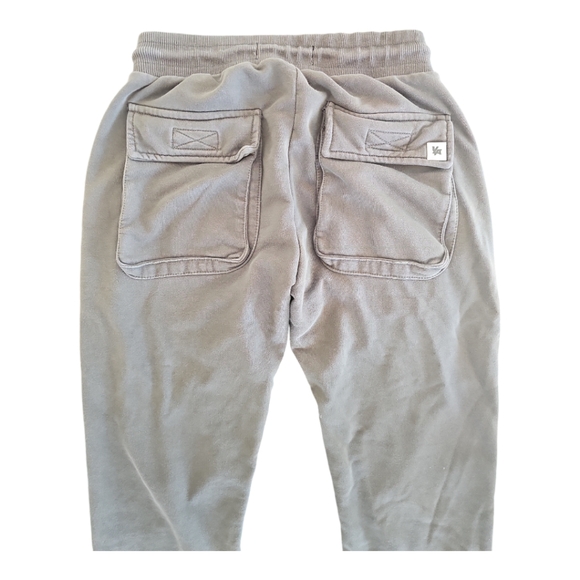 YOUNGLA Olive Green Drawstring Joggers Sweatpants Small Velcro Ankle Straps - Picture 5 of 8